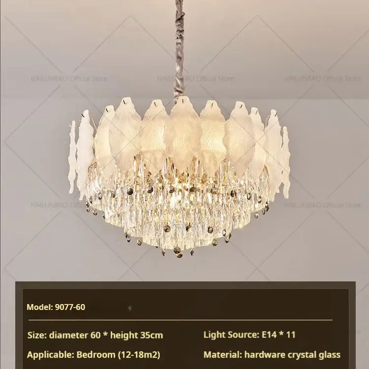 White feather decorbites crystal chandelier for living room