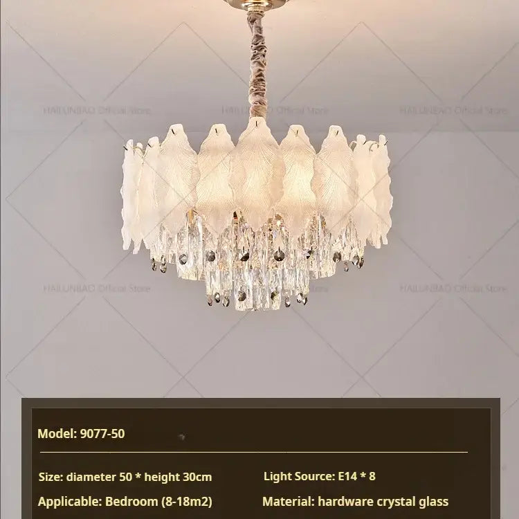 White feather decorbites crystal chandelier for living room