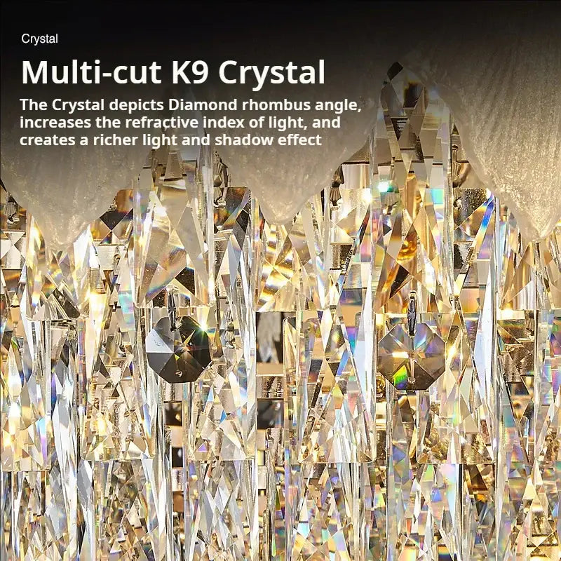 White feather decorbites crystal chandelier for living room