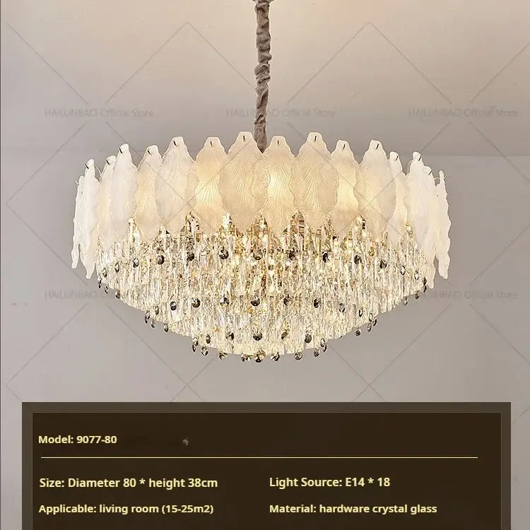 White feather decorbites crystal chandelier for living room