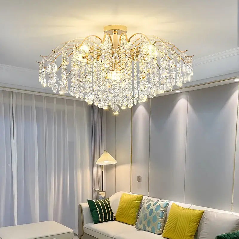 Modern gold decorbites crystal chandelier for living room spaces