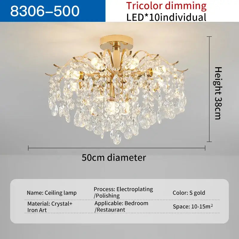 Modern gold decorbites crystal chandelier for living room spaces