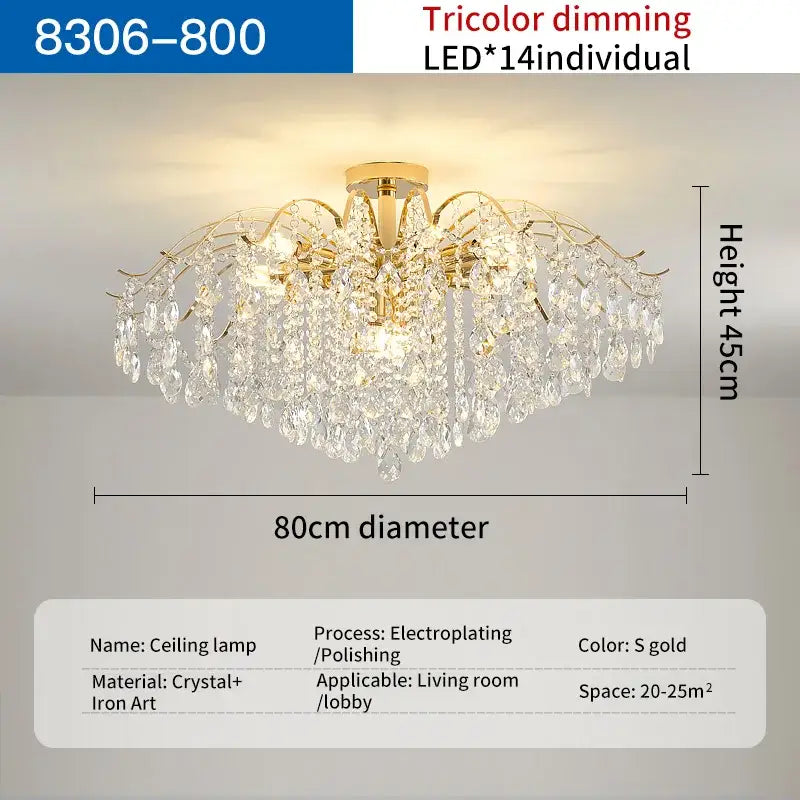 Modern gold decorbites crystal chandelier for living room spaces
