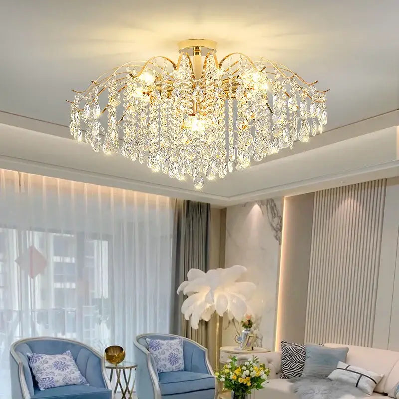 Modern gold decorbites crystal chandelier for living room spaces