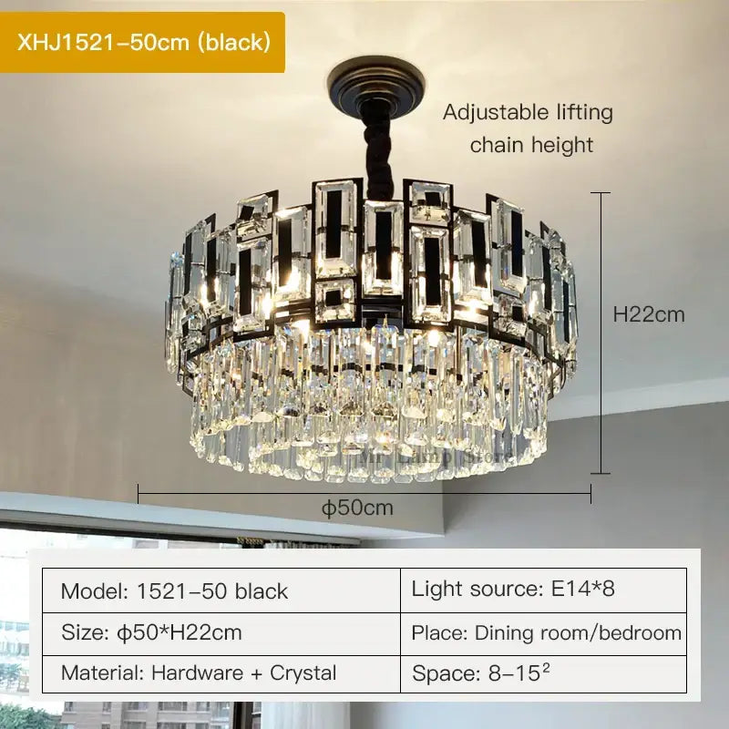 Modern black decorbites crystal chandelier for living room