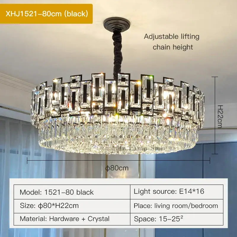 Modern black decorbites crystal chandelier for living room