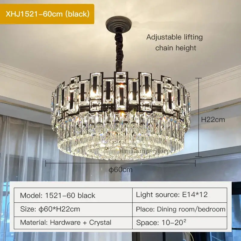 Modern black decorbites crystal chandelier for living room