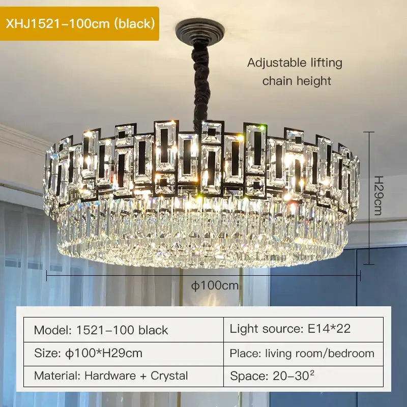 Modern black decorbites crystal chandelier for living room