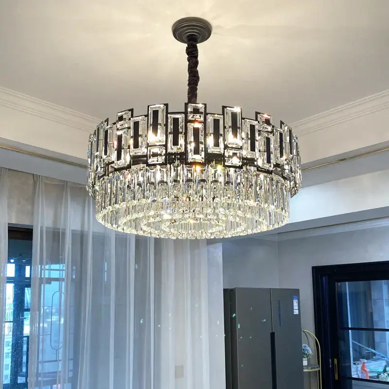 Modern black decorbites crystal chandelier for living room