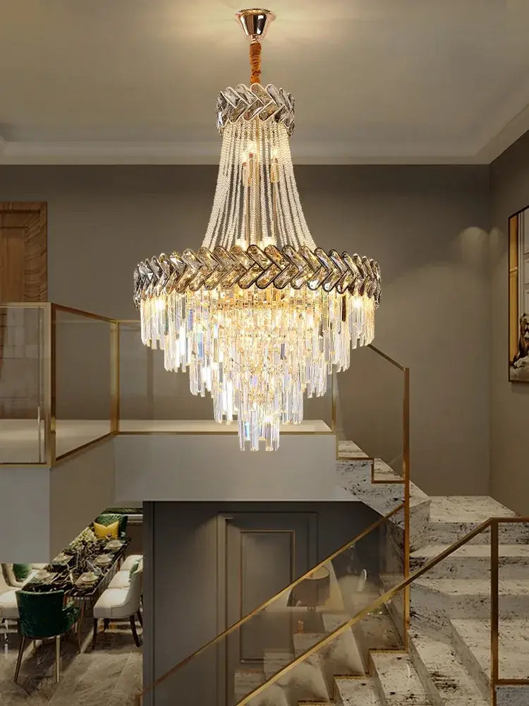 Modern gold luxury decorbites crystal chandelier living room light