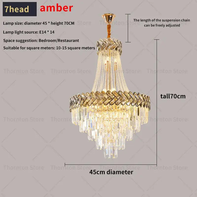 Modern gold luxury decorbites crystal chandelier living room light