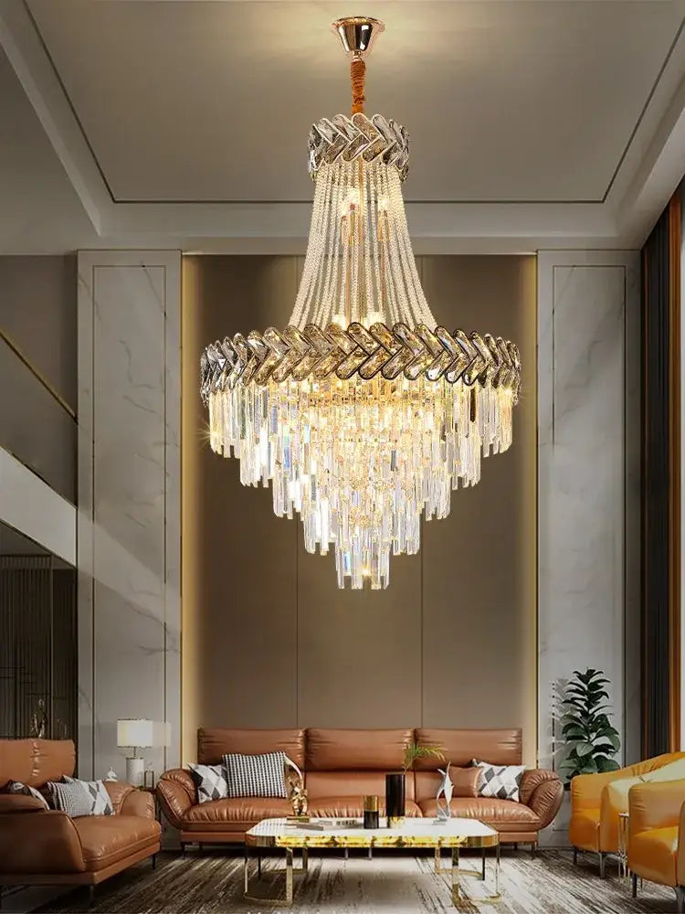 Modern gold luxury decorbites crystal chandelier living room light