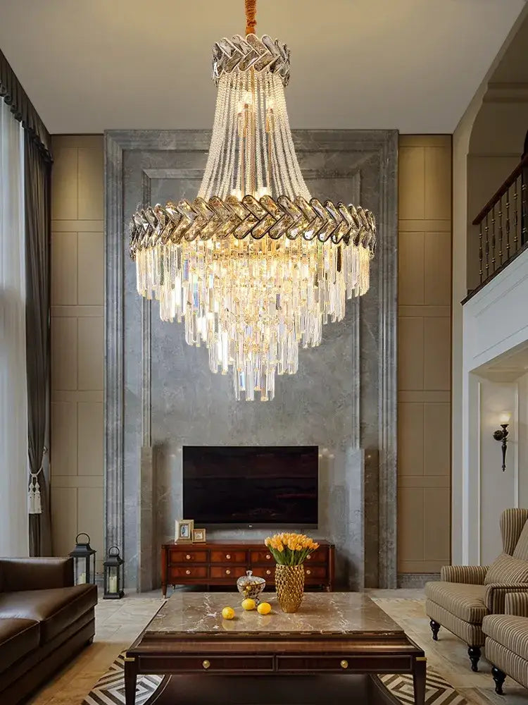 Modern gold luxury decorbites crystal chandelier living room light