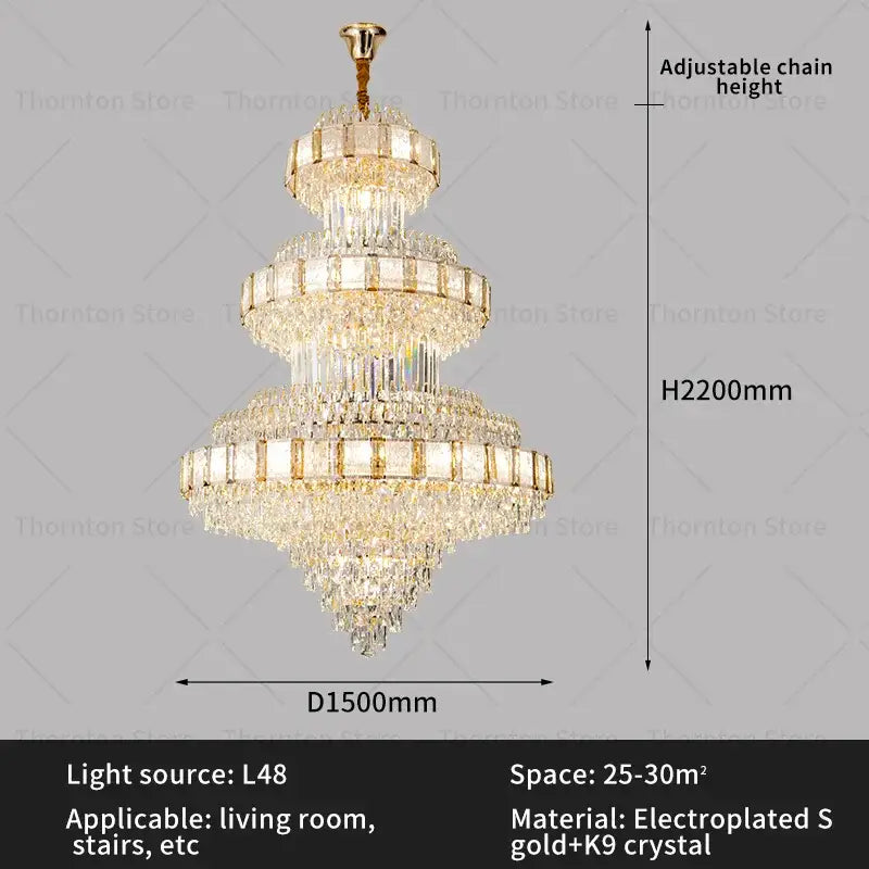 Modern gold decorbites crystal chandelier staircase lighting