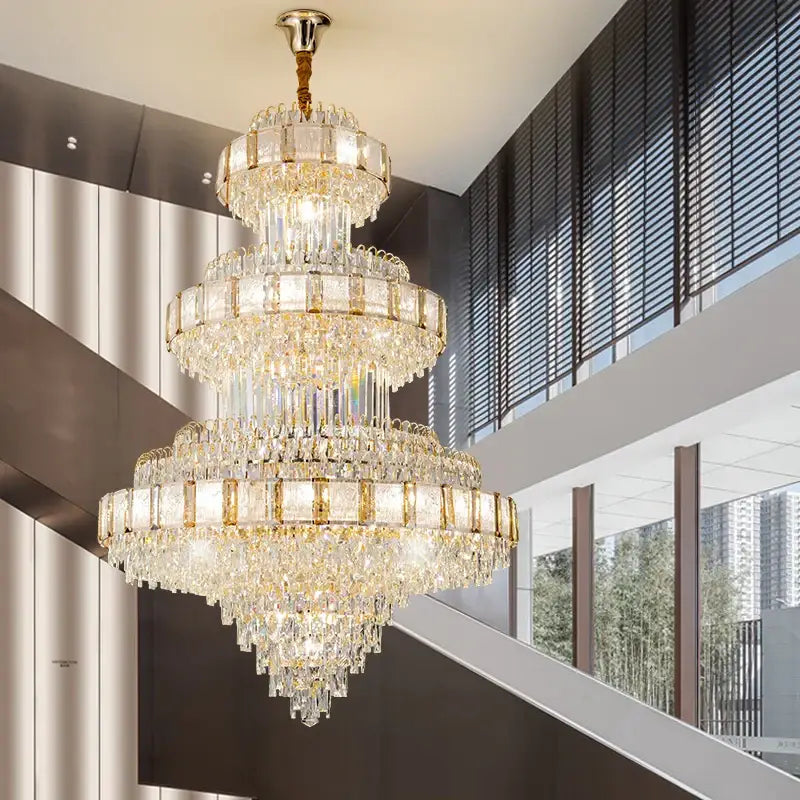 Modern gold decorbites crystal chandelier staircase lighting
