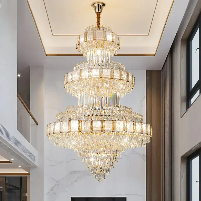 Modern gold decorbites crystal chandelier staircase lighting