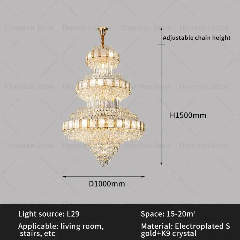 Modern gold decorbites crystal chandelier staircase lighting