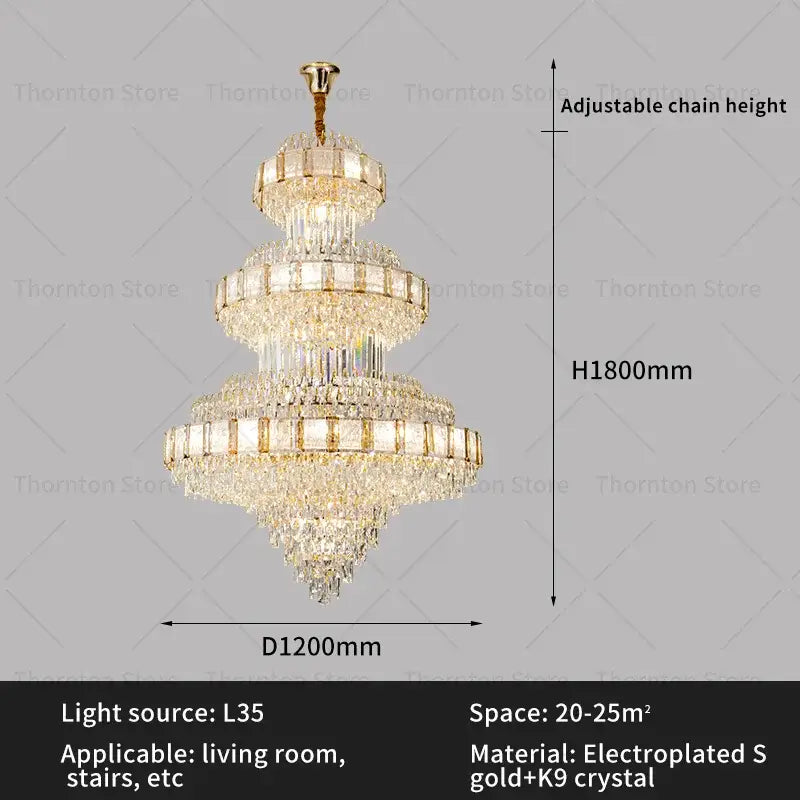Modern gold decorbites crystal chandelier staircase lighting