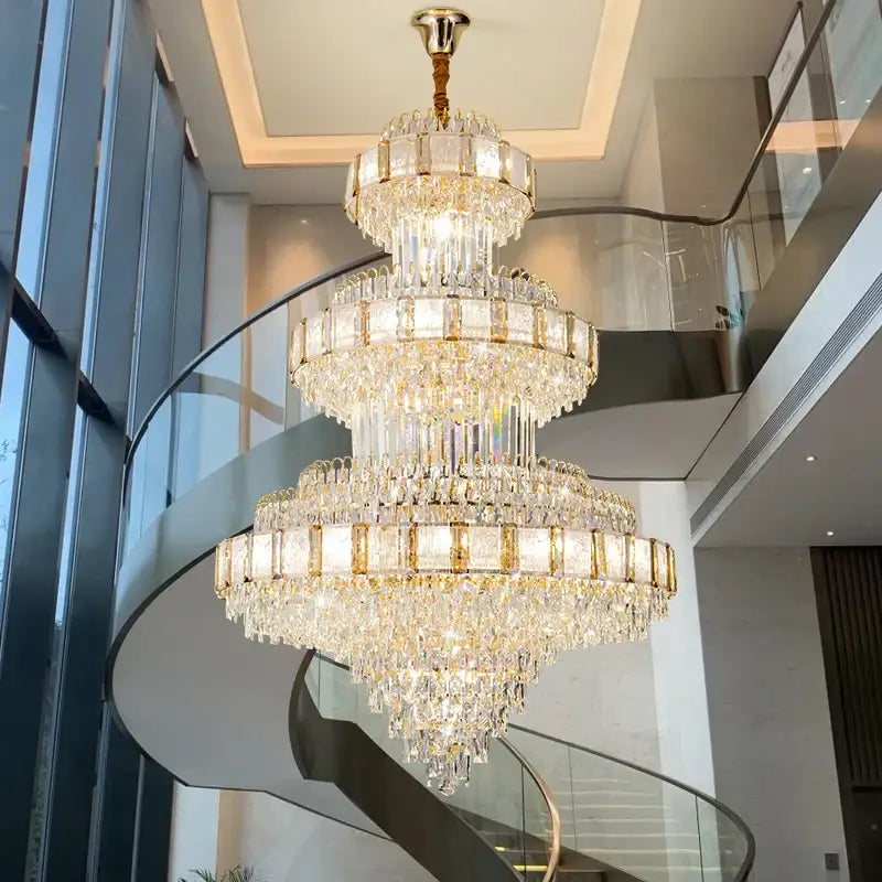 Modern gold decorbites crystal chandelier staircase lighting