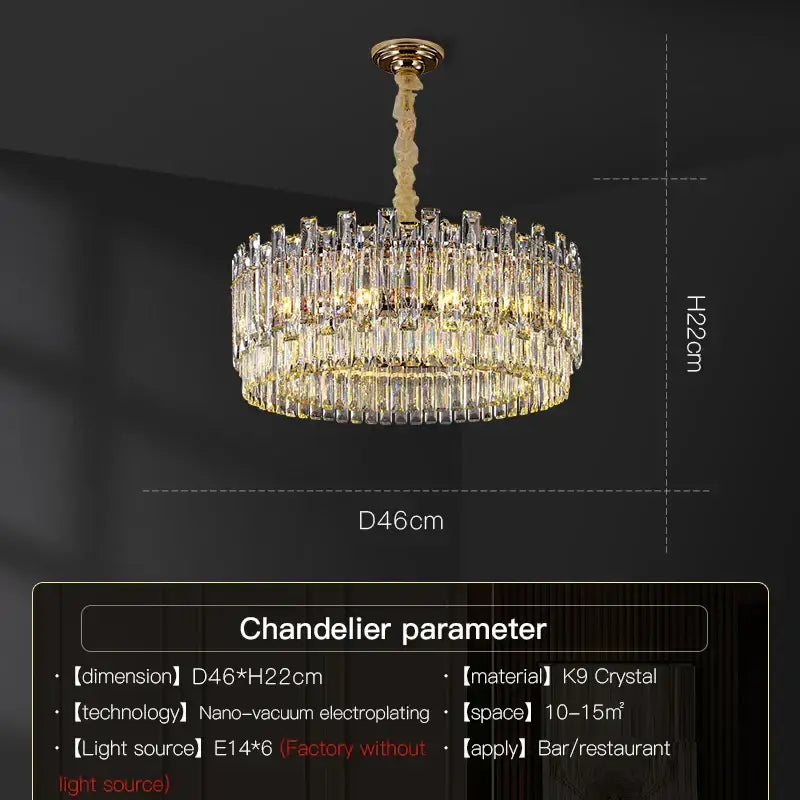 Modern gold decorbites crystal chandelier for living room