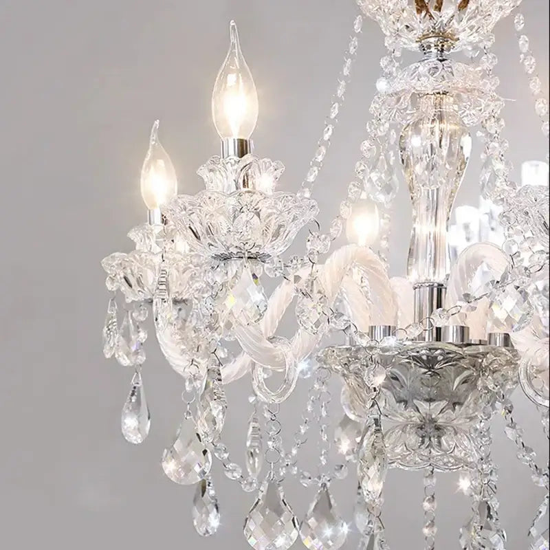Decorbites crystal chandelier living room teardrop glass pendant light