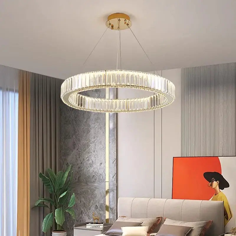 Modern gold decorbites crystal chandelier dining room pendant light
