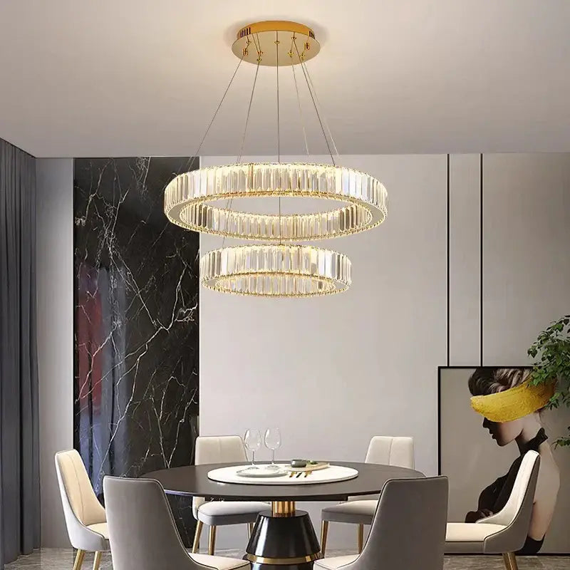 Modern gold decorbites crystal chandelier dining room pendant light
