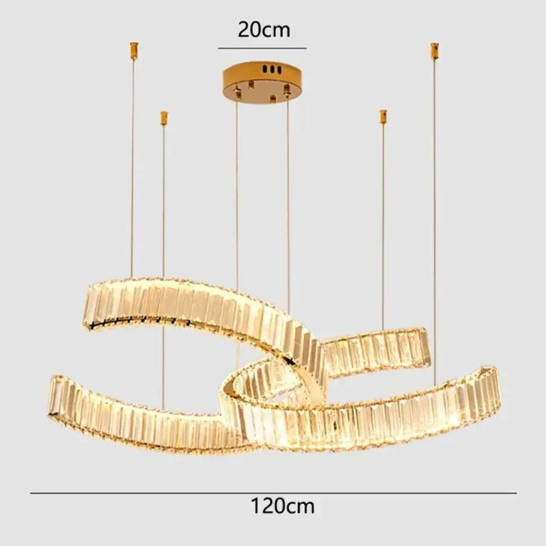 Modern golden spiral decorbites crystal chandelier dining room pendant light