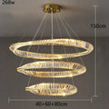 Modern gold double ring decorbites crystal chandelier dining room light