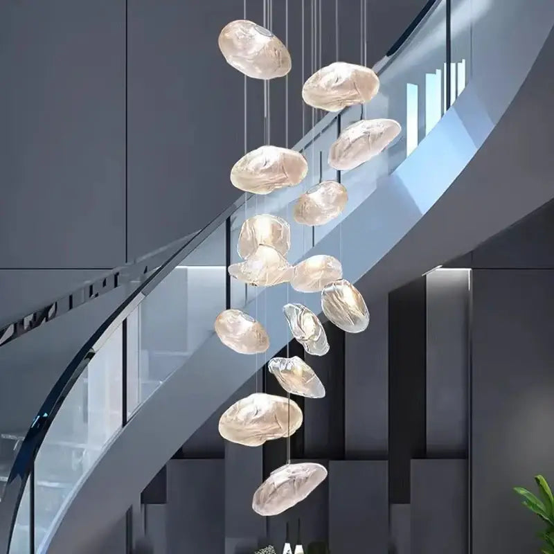 Modern shell glass decorbites crystal chandelier for living room