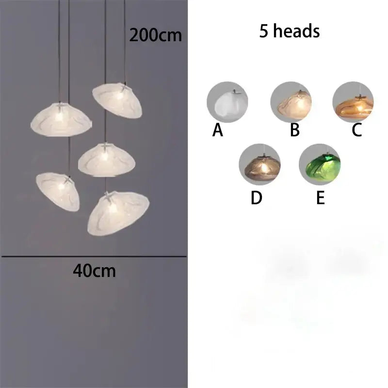 Modern shell glass decorbites crystal chandelier for living room