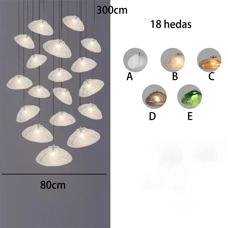 Modern shell glass decorbites crystal chandelier for living room