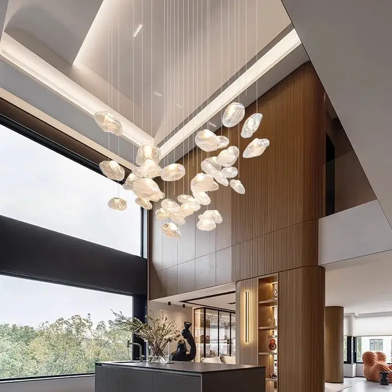 Modern shell glass decorbites crystal chandelier for living room