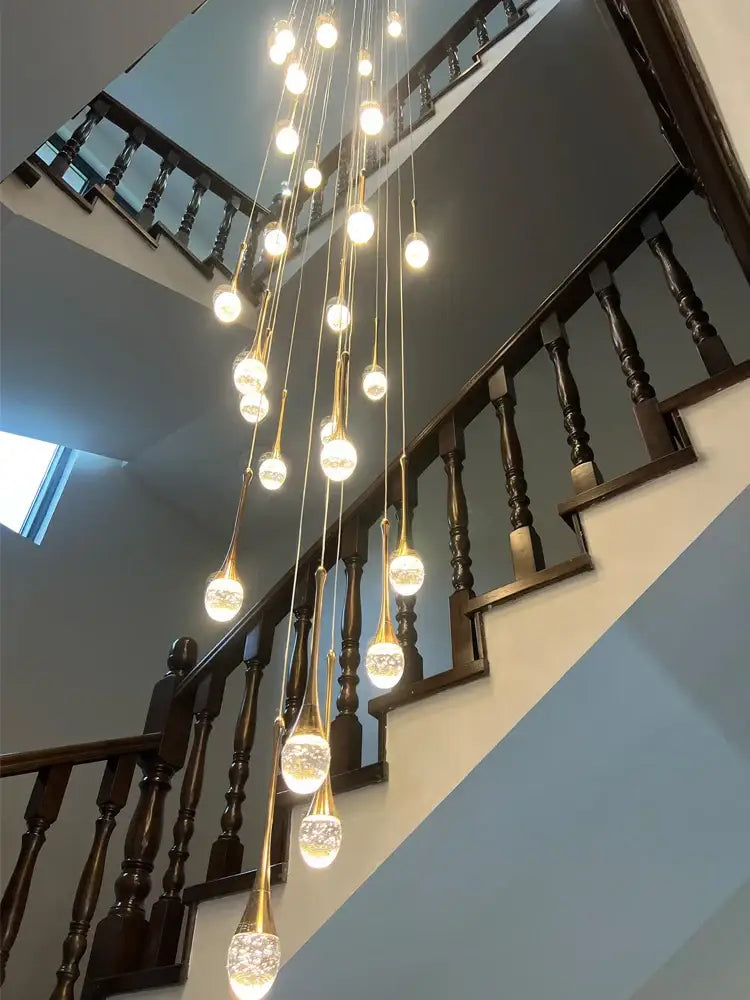 Modern gold decorbites crystal chandelier for living room staircase