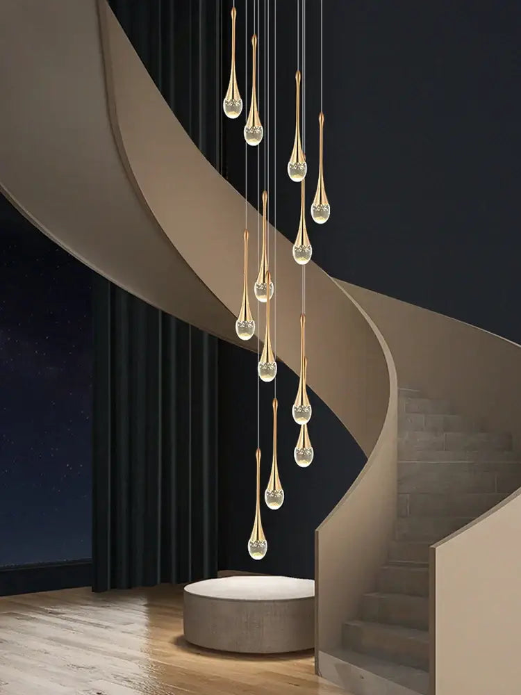 Modern gold decorbites crystal chandelier for living room staircase