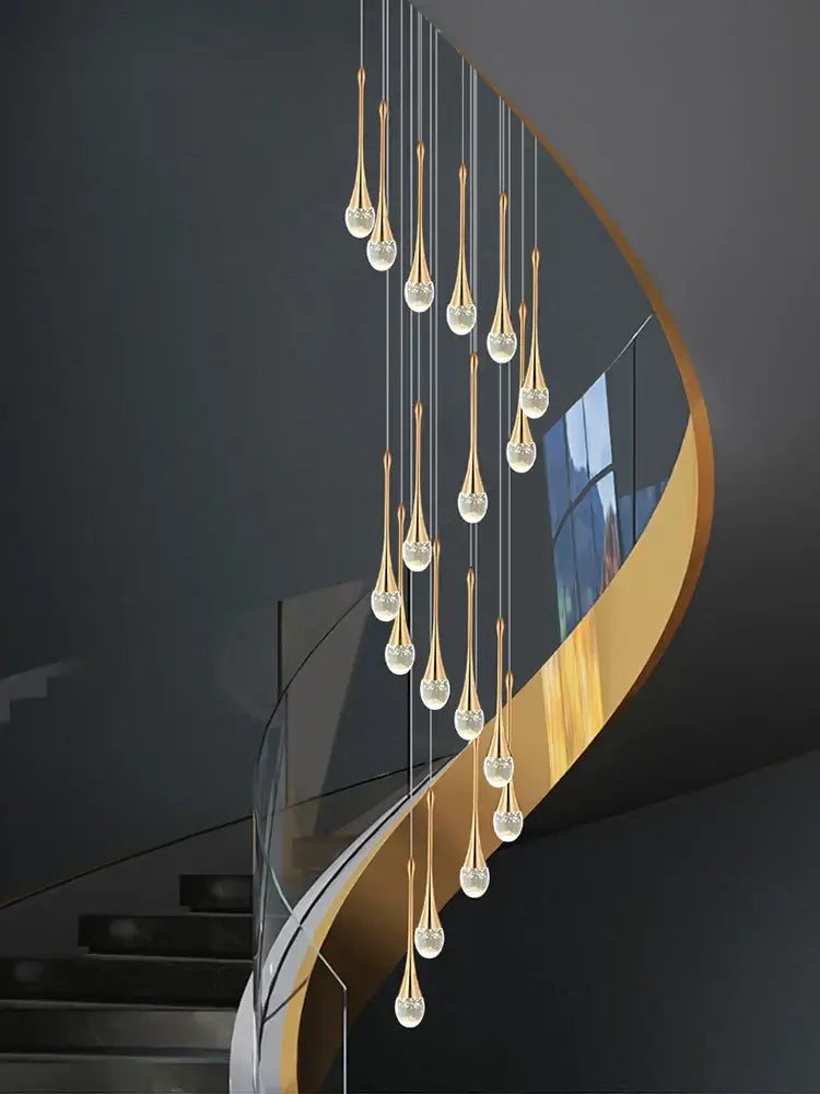 Modern gold decorbites crystal chandelier for living room staircase