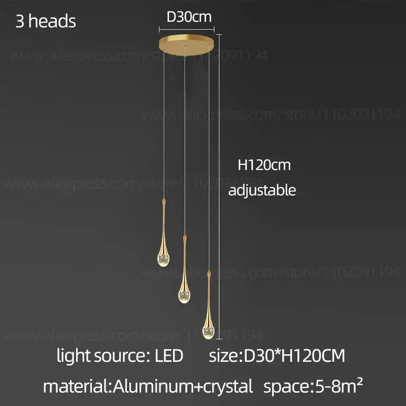 Modern gold decorbites crystal chandelier for living room staircase