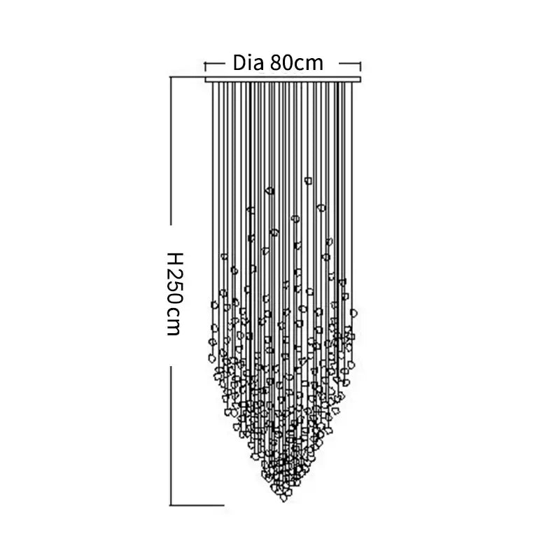 Modern black stone decorbites crystal chandelier staircase light