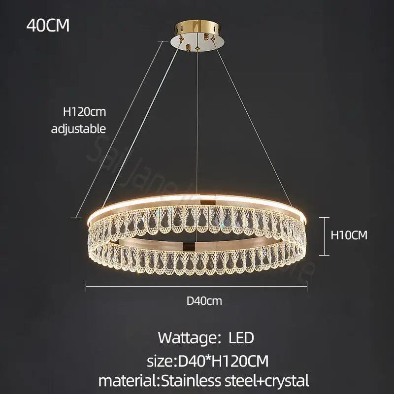 Modern gold three tier decorbites crystal chandelier for dining room