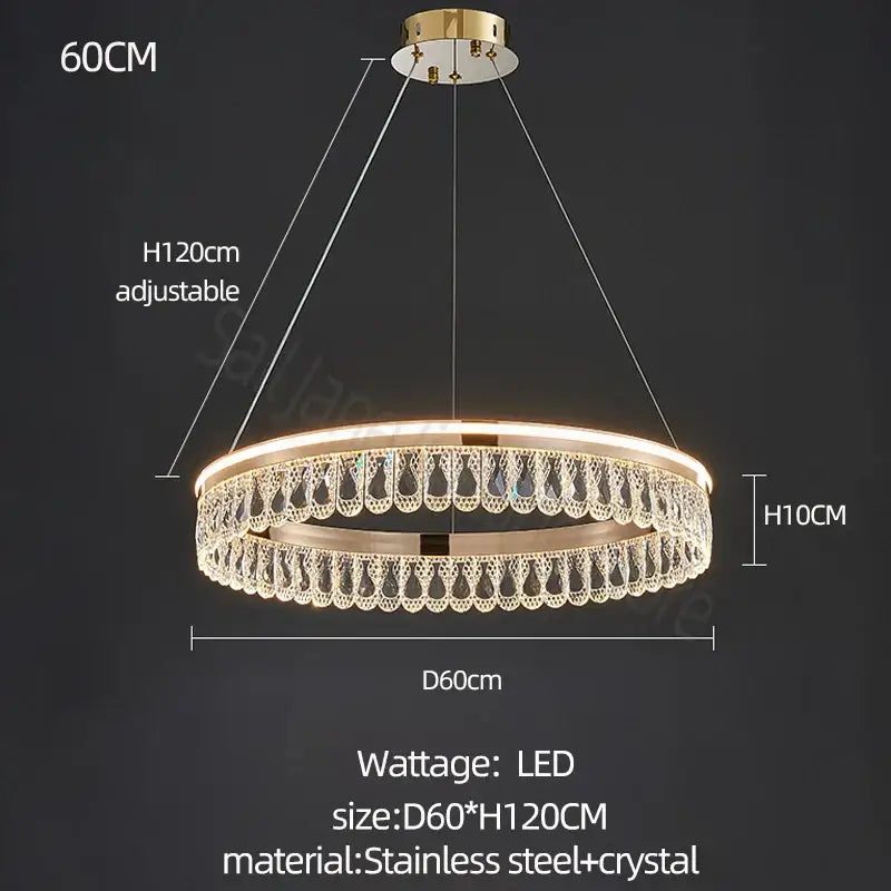 Modern gold three tier decorbites crystal chandelier for dining room
