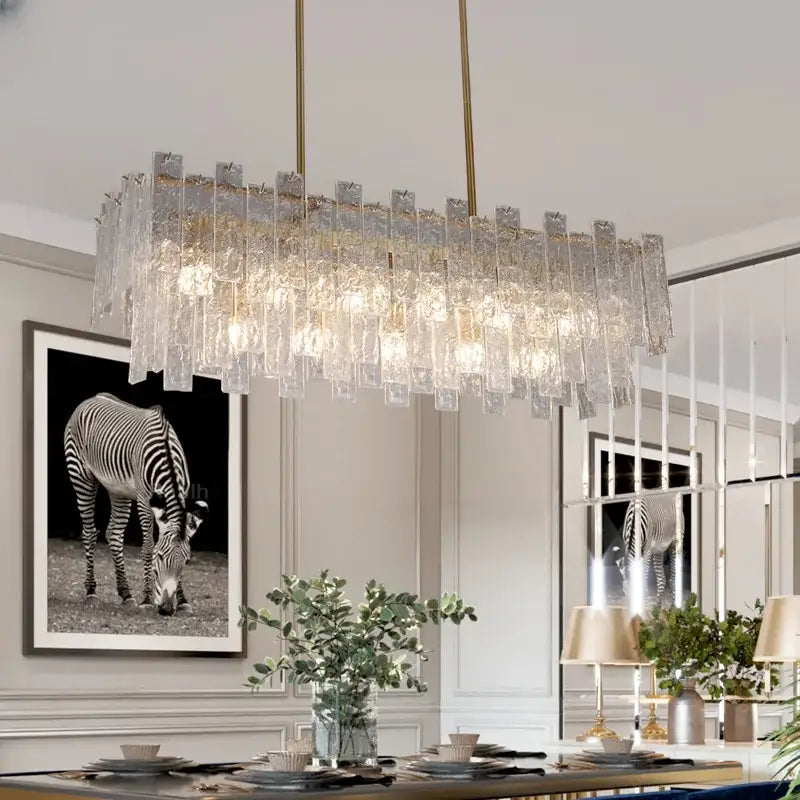Modern textured glass decorbites crystal chandelier dining room light