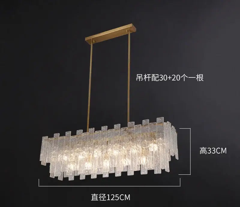Modern textured glass decorbites crystal chandelier dining room light