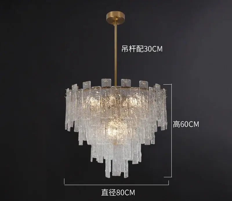 Modern textured glass decorbites crystal chandelier dining room light