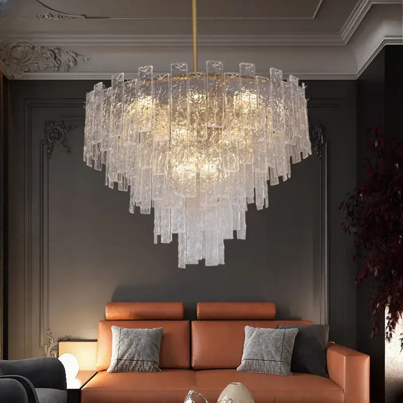 Modern textured glass decorbites crystal chandelier dining room light