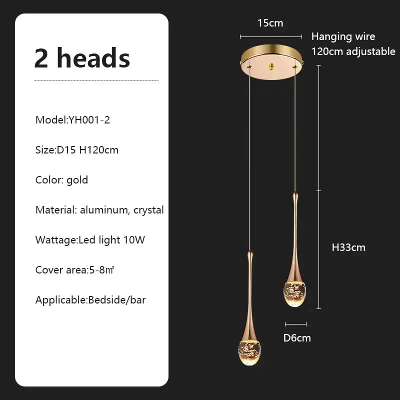 Modern teardrop glass decorbites crystal chandelier living room light
