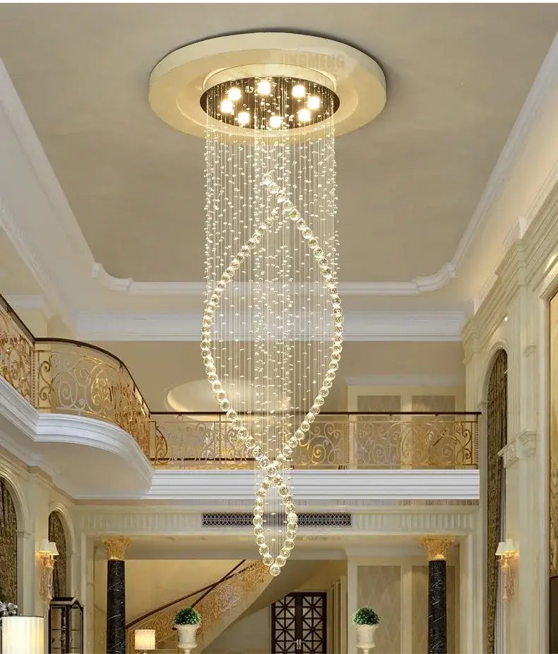 Modern cascading decorbites crystal chandelier for villa hallway