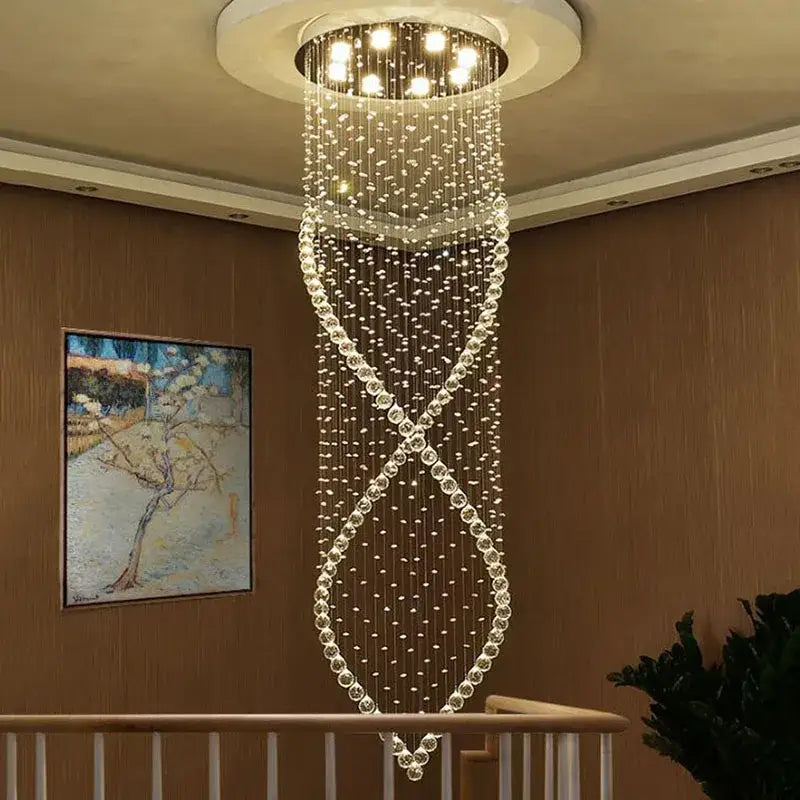 Modern cascading decorbites crystal chandelier for villa hallway