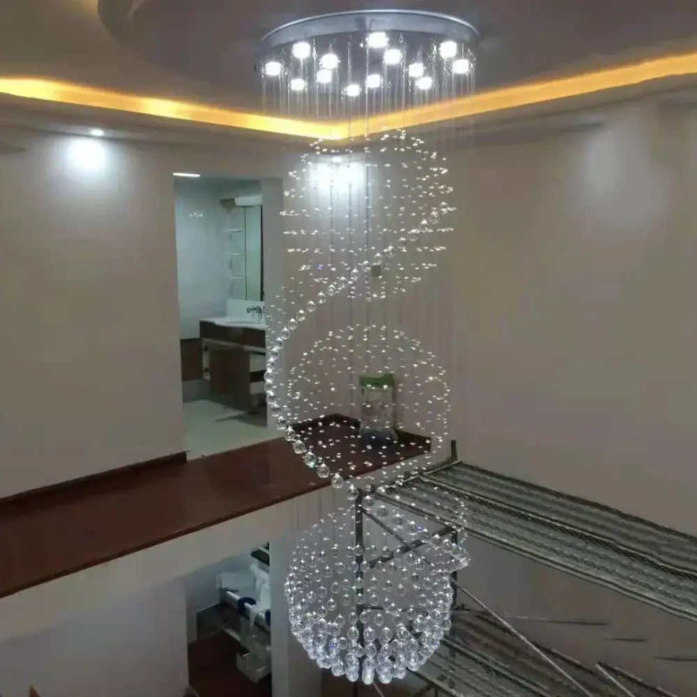Modern spiral gold decorbites crystal chandelier living room light