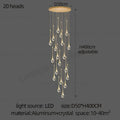 Modern led water droplet glass chandelier staircase light