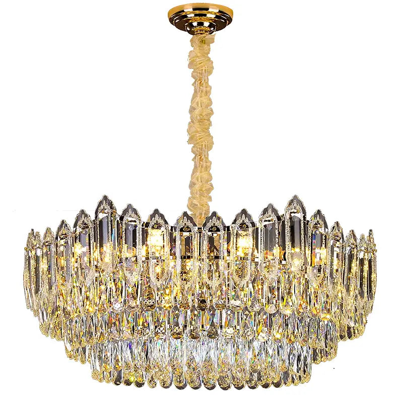 Modern tiered faceted decorbites crystal chandelier for dining room